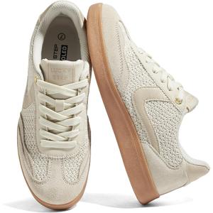 LUCKY STEP Women's Retro Fashion Sneakers Classic Casual Walking Shoes Non Slip Comfort Skate Shoes 8