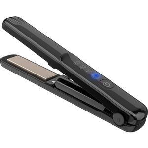 Cordless Hair Straightener, Portable Flat Iron 4 Temperature Options and 20S Fast Heating, Long-Life Battery Ceramic Hair Straightener, Travel Size USB Rechargeable (Black)