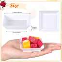 200 Pieces Mini Square Dessert Plates 2.5 x 2.5 Inch Disposable Appetizer Plates Small Clear Plastic Dish for Dessert Salad Appetizer Sauces Tastings Cake Wedding Party Serving (White)