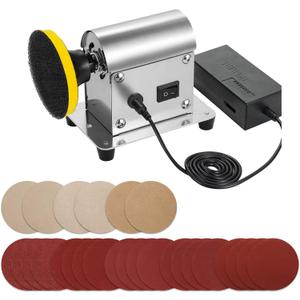 Electric Resin Polishing Machine, Resin Sanding and Polishing Kit Sander, 90W 7-Speed 24V, Including 26 PCS Sandpaper Resin Grinding Polisher Supplies, Epoxy Casting Tools for Resin Molds