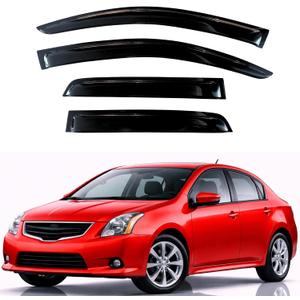 KPY Rain Guards Fit for 2007-2012 Nissan Sentra, Out-Channel Window Visors Vent Wind Deflectors 4PC, Car Accessories for 07-12 Sentra