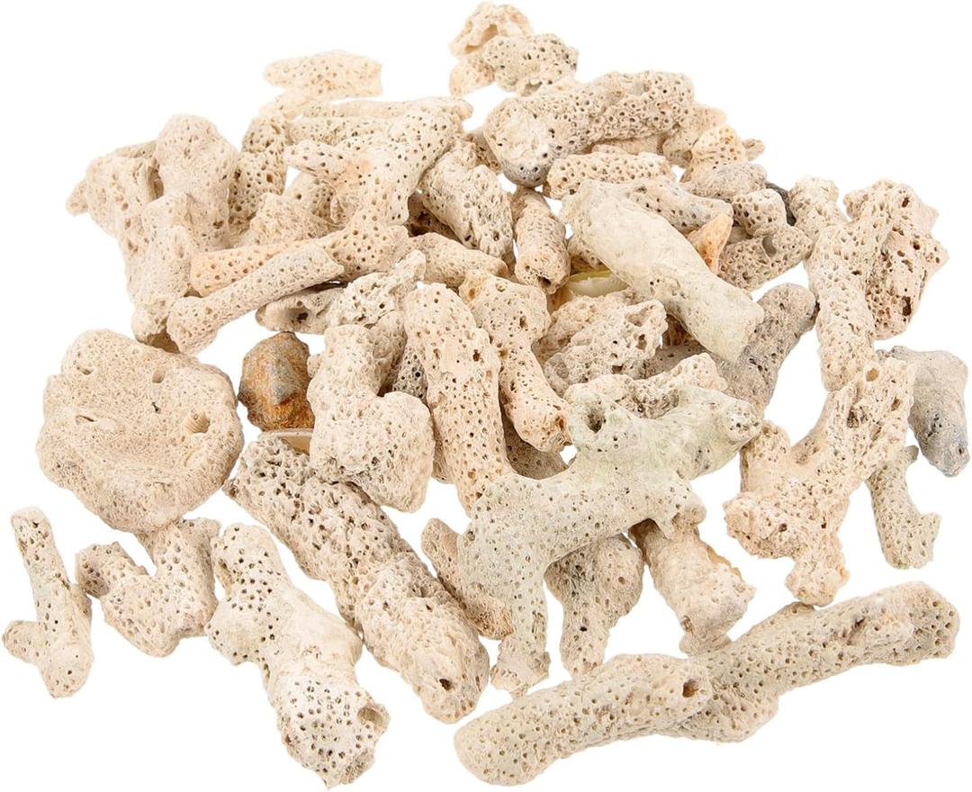 Mipcase Crushed Coral for Freshwater and Saltwater Aquariums, Natural Ph Buffer Filter Media with Mesh Bag, High Surface Area Bio Media for Fish Tank Pond and Reef, 500g Random Size