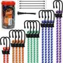HORUSDY 21 - Piece Bungee Cord Set with Hooks & Straps, 10/18/24/30/36/48 Heavy Duty Bungee Cords Assortment for Camping, Truck, Moving, Emergency, Outdoor Storage (30 Nylon Cable Ties Extra)