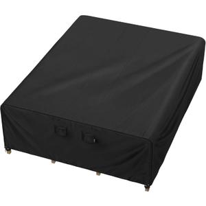 Outdoor Patio Furniture Set Covers 100 x 76 inch fit 6 x 8 ft, 72, 74, 76 inch Wide, 100, 98, 96 inch Long Outside Dining Table and Chairs, Waterproof Weatherproof Cover, Heavy Duty 600D