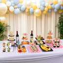 12-Pack Dessert Table Display Set, 6 Cupcake Stands and 6 Dessert Trays, Plastic Dessert Display Stands and Cake Stand, Treat Table Displays Set for Wedding, Baby Shower, Tea Party (White)