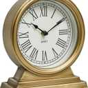 Vintage Gold Mantle ClockTable for Living Room Decor Table Clock Decorative Battery Operated Table Top Shelf Clock