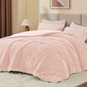 BEDELITE Fluffy King Size Comforter Set - Pink Fleece Soft Comforter for King Size Bed, Luxury Warm Bedding Set for Winter, Fuzzy Bed Set 3 Pieces (1 Comforter, 2 Pillowcases)