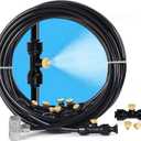 Bonviee Misters for Outside Patio, 26FT (8M) Patio Misting System, Outdoor Misters for Patio Cooling, 7 Brass Mist Nozzles, 3/4" Adapter, DIY Water Misters for Cooling Outdoor Garden Greenhouse