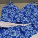 Women's Floral Print Halter Neck Tankini Top Two Piece Bathing Swimsuit 2XL