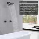 2 Handles Shower Faucet Set, Two Handle Shower with 8'' Stainless Steel Shower Head Combo Set, Single Function Shower Trim Kit with Rough-in Valve, Matte Black