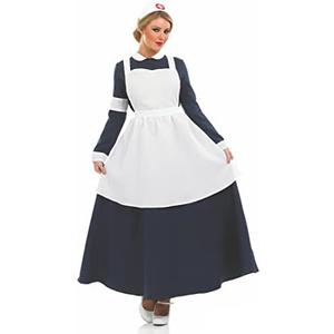 Fun Shack Florence Nightingale Costume - Civil War Nurse Apron, Vintage Nurse Uniform M