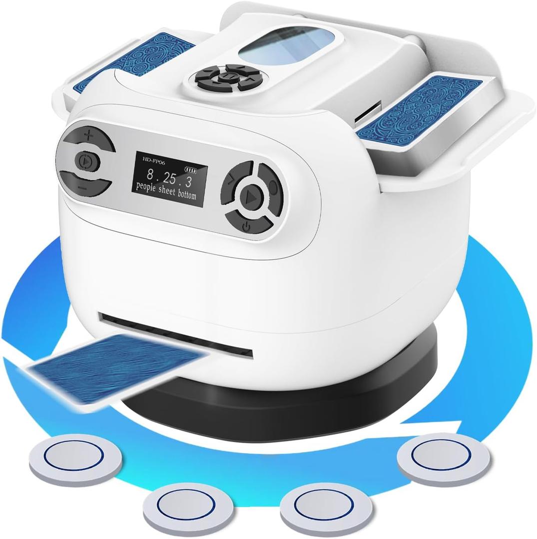 2025 Automatic Card Shuffler and Dealer Machine, 2-in-1 Smart 360Rotating Card Dealer and Shuffler Machine, Super Quiet, Safer, Various Card Games for Home and Club-Black