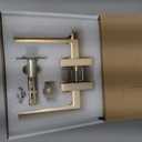 BSEED Gold Door Handles Interior Gold Privacy Door Levers fot Bedroom & Bathroom Lock Set in Modern Satin Gold Finish (1 Pack)