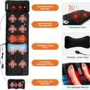 Full Body Massage Mat with Movable Neck Massager or Back Massager with Heat,Heated Massage Chair Pad Gifts for Mom,Dad,Women