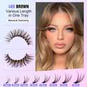 Pawotence Lash Extension Kit DIY 280pcs Brown Lash Clusters Eyelash Extension Kit 40D 9-16mm Individual Lashes Kit with Lash Bond and Seal Lash Tweezers for Self Use (Brown 40D, 9-16mm, Kit)