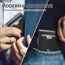 GSOIAX Men's Slim RFID Blocking Leather Wallet with Money Clip Minimalist Carbon Fiber Bifold Credit Card Holder 11 Card Slots Gift Box Included(Carbon Yellow)