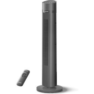 PELONIS 40-inch Bladeless Tower Fan for Bedroom, Standing Fan with Remote Control, 26ft/s, 90° Oscillation, 3 Speed Settings, 27 dB, 3 Modes, 15-Hour Timer, LED Display, Fan that Blows Cold Air, Black