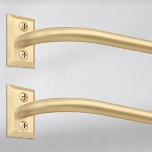 Hei!Dear 2 Pack Blackout Curtain Rod for Windows 48 to 84 inch (4-7Ft), Wrap Around Room Darkening Curtain Rods, 5/8" Samll Adjustable Modern Decorative Window rod,Gold
