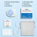 Rechargeable Ultrasonic Retainer Cleaner Machine | 50kHz 1.9 inch Ultra-Thin Portable | Night Guard Aligners Jewelry |6pcs Cleaner Tablets Included | Quick & Deep Clean Modes | Oral Dental Care