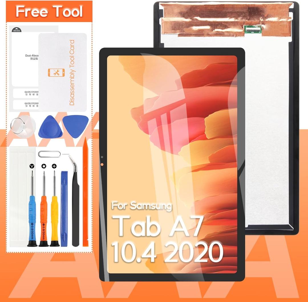 Screen Replacement For Samsung Galaxy Tab A7 10.4 SM-T500 SM-T505 LCD Display Touch Screen Digitizer Full Assembly,with Tools(Black)