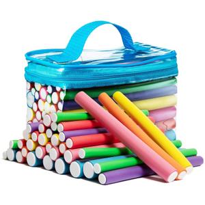 Salon Heatless Flexible Hair Rollers Curlers 42-pack 7" Soft Foam Flexi Twist Curling Rods for Short Long Hair