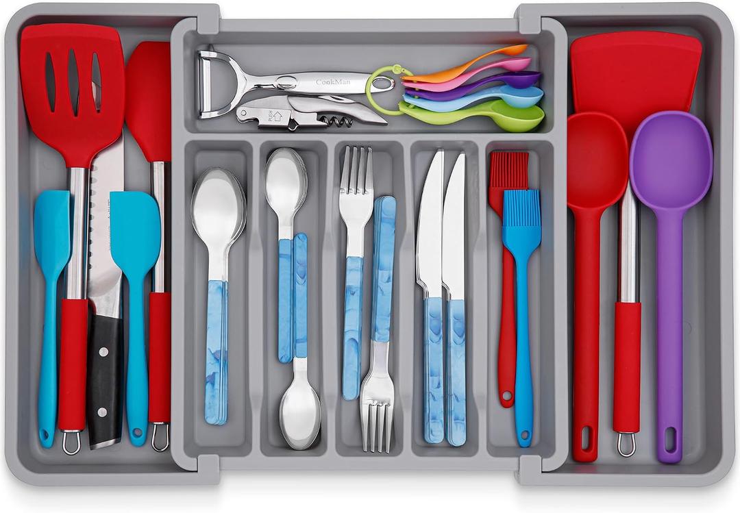 Kitchen Drawer Organizer for Silverware, Utensils, Cutlery, 
Expandable Flatware Holder for Drawers