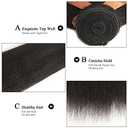 Yaki Straight Human Hair Bundles #1B Bundle Yaki Human Hair Bundles Unprocessed Virgin Natural Black Color Bundle 20 22 24 Inch 150g