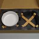 Petygooing White Ceramic Cat Dog Bowl Set with Stand,Small Dog Bowls,Pet Food and Water Dish, Anti Slip Set of 1 Cat Bowls Pet Food Bowl- Pet Dish Small Size Pet (13.5OZ/5.1 in)