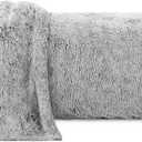 ZonLi Fuzzy Body Pillow Cover, 20"x 54" Furry Body Pillow Pillowcase, Faux Fur Long Pillow Cover with Zipper, Fluffy Soft Plush Decorative Pillow Cases for Bedroom (Grey)