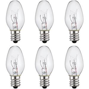 Night Light Bulbs,E12 Candelabra Base,4 Watt/C7/120V Decorative Bulb, Warm White, 6 Pack