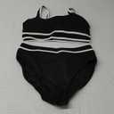 BMJL Women's High Waisted Bikini Sets Sporty Two Piece Swimsuits Color Block Cheeky High Cut Bathing Suits L