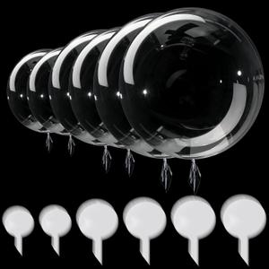 Hiboom 60 Pcs Bobo Balloons Clear Balloons for Stuffing Bobo Balloon Prestretched Different Sizes Transparent Bubble for Wedding Bridal Shower Birthday Party Decoration(10, 13, 18, 20, 24, 36 Inch)