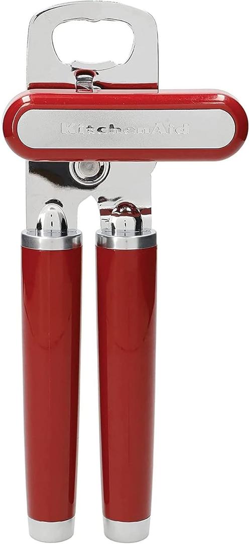 KitchenAid Classic Multifunction Can Opener and Bottle Opener Easy to Use, Razor Sharp Stainless Steel Cutting Wheel, Soft Ergonomic Handles, Empire Red (8.34-Inch)