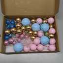 20Pcs Brown Balls Cake Toppers, DIY Mini Insert Bubble Balls Cake Decoration for Birthday Wedding Anniversary