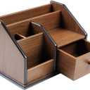 N Desk organizer wood with small drawer Office and Home organization like remote control holder pencil holder HeBen1029