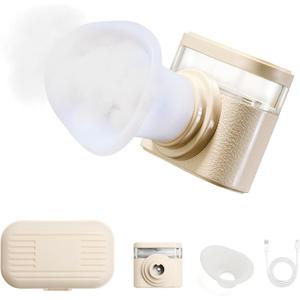 Eye Steamer for Dry Eyes Relief,Portable Electric Heated Steam Therapy Wand Machine with Moist Heat for Natural Tears Restore,Dry Eye Mist Sprayer with Warm Compress and 3 Level-Heat (off white)
