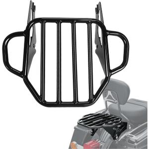 Gloss Black Detachable Two-Up Luggage Rack 2-Up Motorcycle Rear Mounting Rack Fit for Harley Davidson Touring Models 2009-2024 Street Glide Road Glide Electra Glide Road King