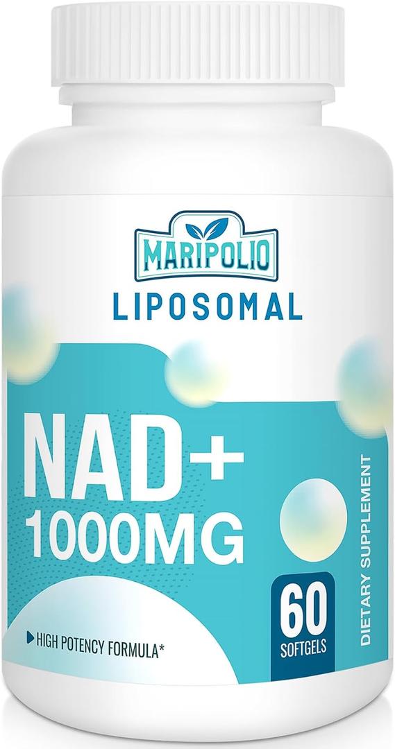 Liposomal NAD+ Supplement 1000 mg | Highest NAD Pontecy | Max Absorption | Pure NAD Supplement | Energy and DNA Repair, Aging Defense, Brain Function | 60 Softgels Exp 12/2027
