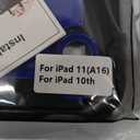Case for iPad (A16)11th /10th Generation 11/10.9 Inch 2025/2022 with Screen Protector Rotating Stand Shoulder Strap Pencil Holder, Military Grade Shockproof iPad Case 10th Generation, Navy Blue+Black