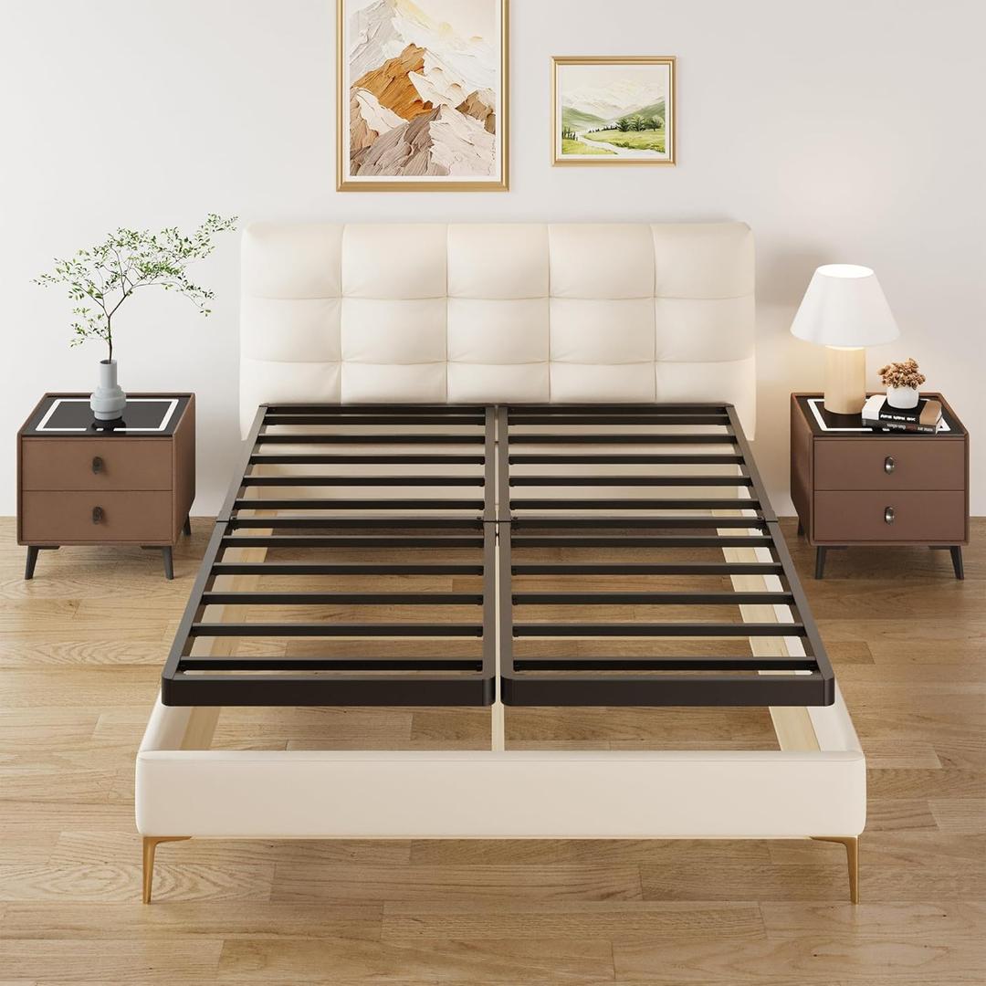 Lutown-Teen 2 Inch Split Queen Box Spring Low Profile, Heavy Duty Metal Bunkie Board Queen, Easy Assembly, Noise Free