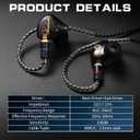 Dual Driver IEMs for Gaming - 9.2mm+6mm HiFi in-Ear Monitors with Detachable MMCX, 4N Silver-Plated OFC Cable & Noise-Isolating Ear Tips (Wired Earbuds for Music/Studio)