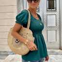 Womens 2025 Summer Puff Short Sleeve Babydoll Tops, New Blue Green (XXL)