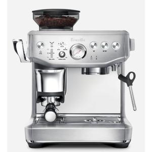 Breville BES876BSS Barista Express Impress, Brushed Stainless Steel | Craft café-quality lattes and cappuccinos at home with this semi-automatic espresso machine with built-in grinder