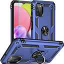 Samsung Galaxy A03s Protective Case with HD Screen Protector, Ring Shockproof, Blue