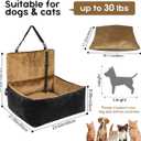 Dog Car Seat for Small Dogs,Medium Dog Car Bed with Detachable Washable Cover,Pet Puppy Booster Cars Seats with Safety Belt Up to 30 lbs(Black V)