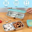 Grab and Go Snack Containers, Reusable Double Compartment Snack Containers-Stainless Steel Condiment Box with Lids for Outdoor Camping Food Storage (2)