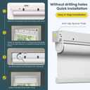 Motorized Blinds No Drill Automatic Blinds for Windows Cordless Roller Shades Electric Blinds with Remote Control Smart Blinds (White, 43.5 x 72)