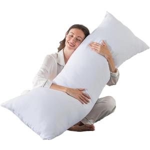 BedTreat Full Body Pillow Insert for Adults - Soft & Fluffy Body Pillow for Side Sleepers - Long & Breathable Body Pillow Insert(20 X 54,White)