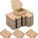 Ellbest 50pcs Kraft Brown Box 1.5mm Thick Cardboard Boxes, 3.6 x 2.6 x 1.2 inches Foldable Kraft Brown Box for Stationery, Pins, Mini Ornaments, Small Shipping Boxes