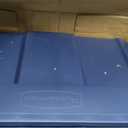 Rubbermaid Roughneck Tote 31 Gal, 3 Pack, Made in USA, Dark Indigo Metallic, Rugged Plastic Stackable Storage Bins with Lids and Handles